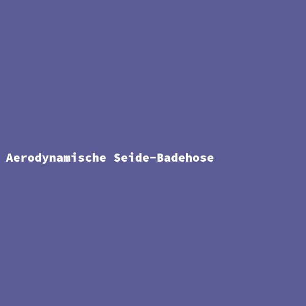 Aerodynamic Silk Swim Trunks